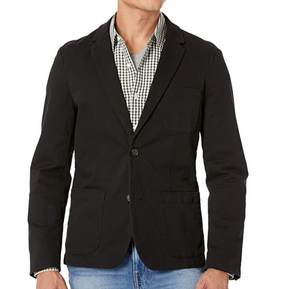 Goodthreads Blazer Men's Size XXL Black Slim-Fit Stretch Twill Academia NWT
